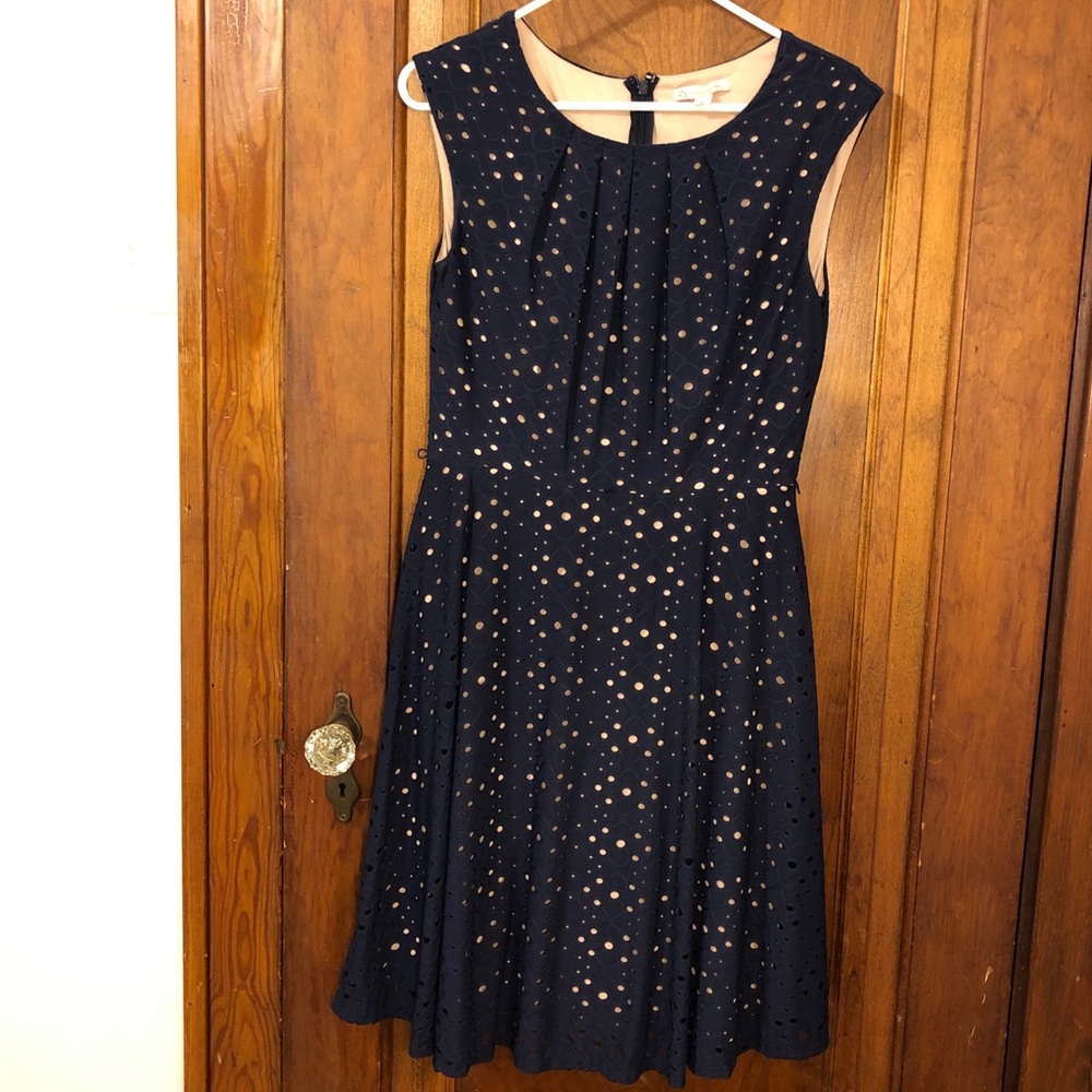 Navy eyelet dress